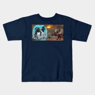 Dark elf and centaur Kids T-Shirt